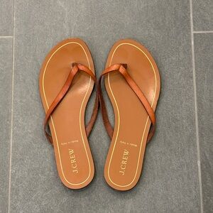 J. Crew Women's Brown leather flip flops sz 7